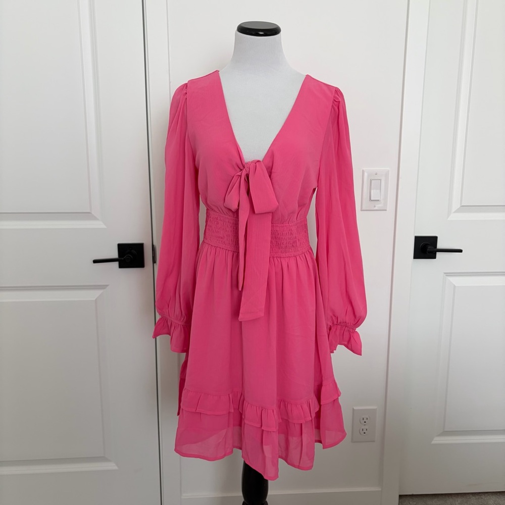 Long Sleeve Pink Dress